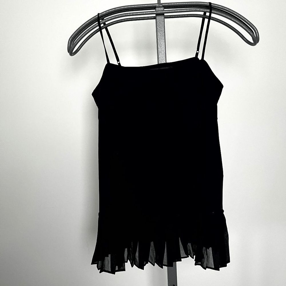 NWT Banana Republic ruffled Black spaghetti strap top size Small